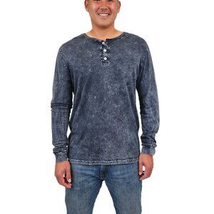 Original Paperbacks Black Acid Wash LS Henley